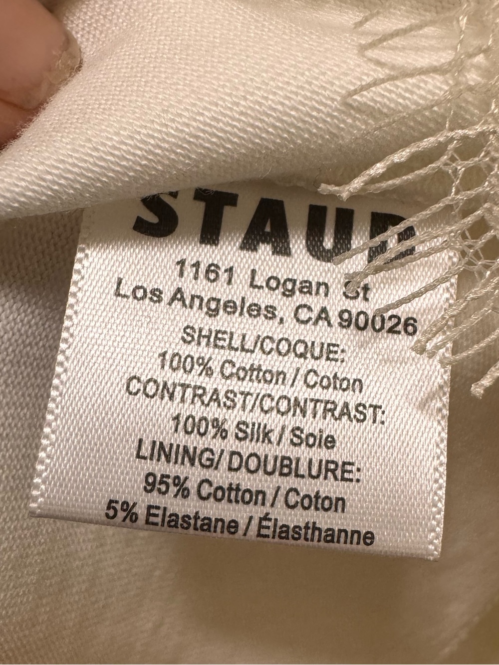 STAUD White Mini T-Shirt Dress with Lace Hem - Picture 9 of 11